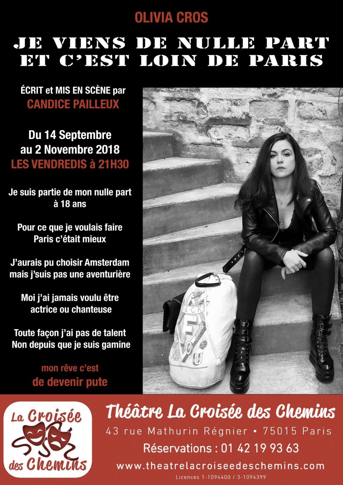 « Je viens De Nulle Part Et C’est Loin De Paris » De Candice Pailleux; avec Olivia Cros