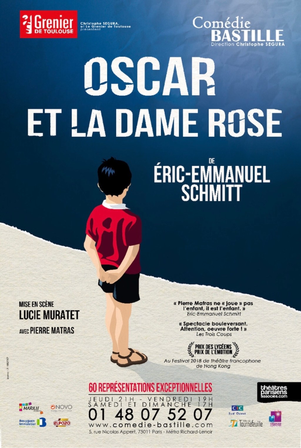 « Oscar Et La Dame Rose » d’Eric-Emmanuel Schmitt; à La Comédie&nbsp;Bastille