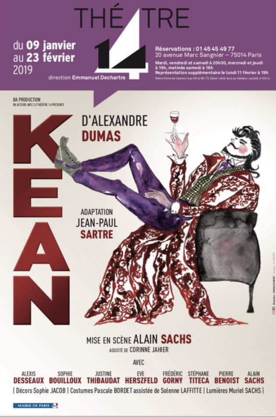 « Kean » au Théâtre 14