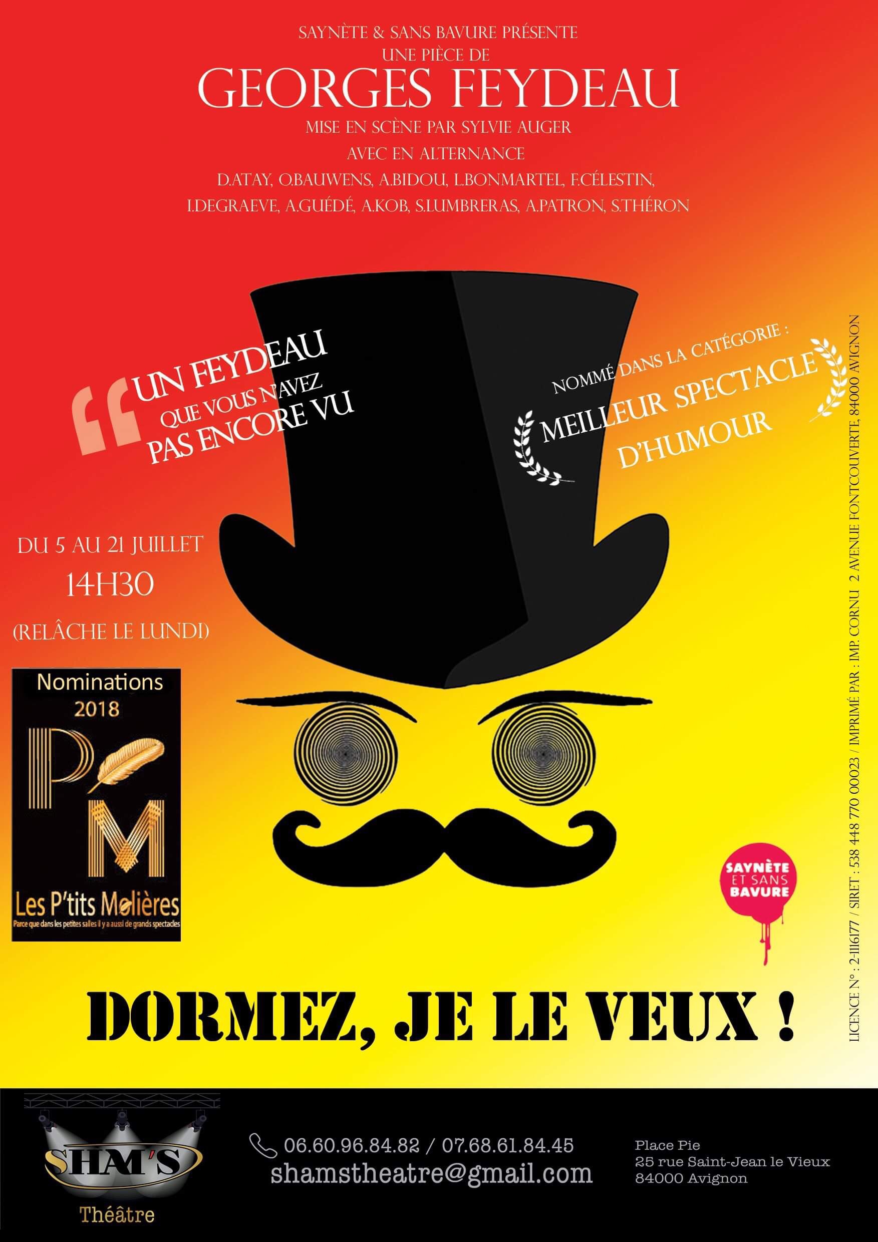 «  Dormez, Je Le Veux ! » au Sham’s Théâtre