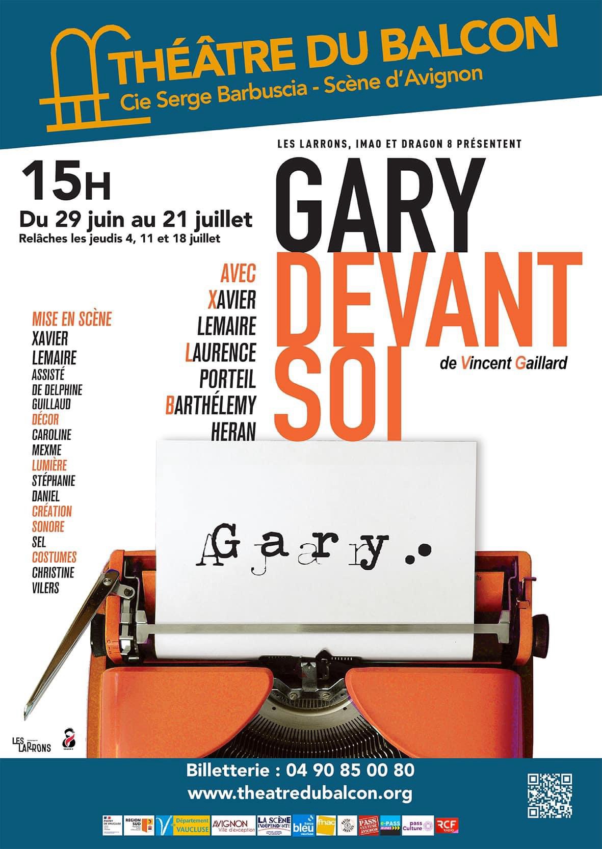 «&nbsp;Gary Devant Soi&nbsp;» au Théâtre du Balcon