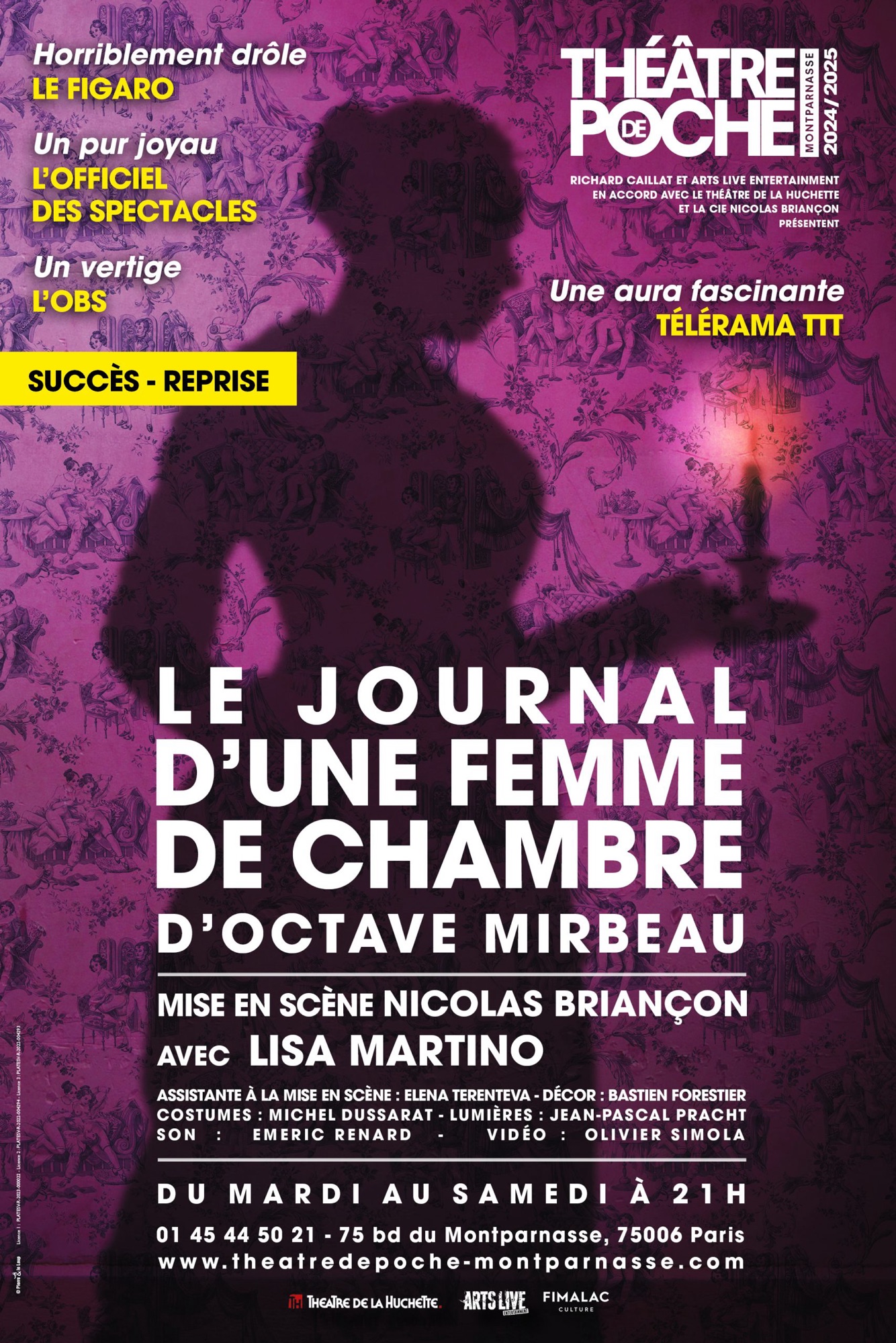 «&nbsp;Le Journal d’Une Femme de Chambre&nbsp;» au Théâtre de Poche Montparnasse