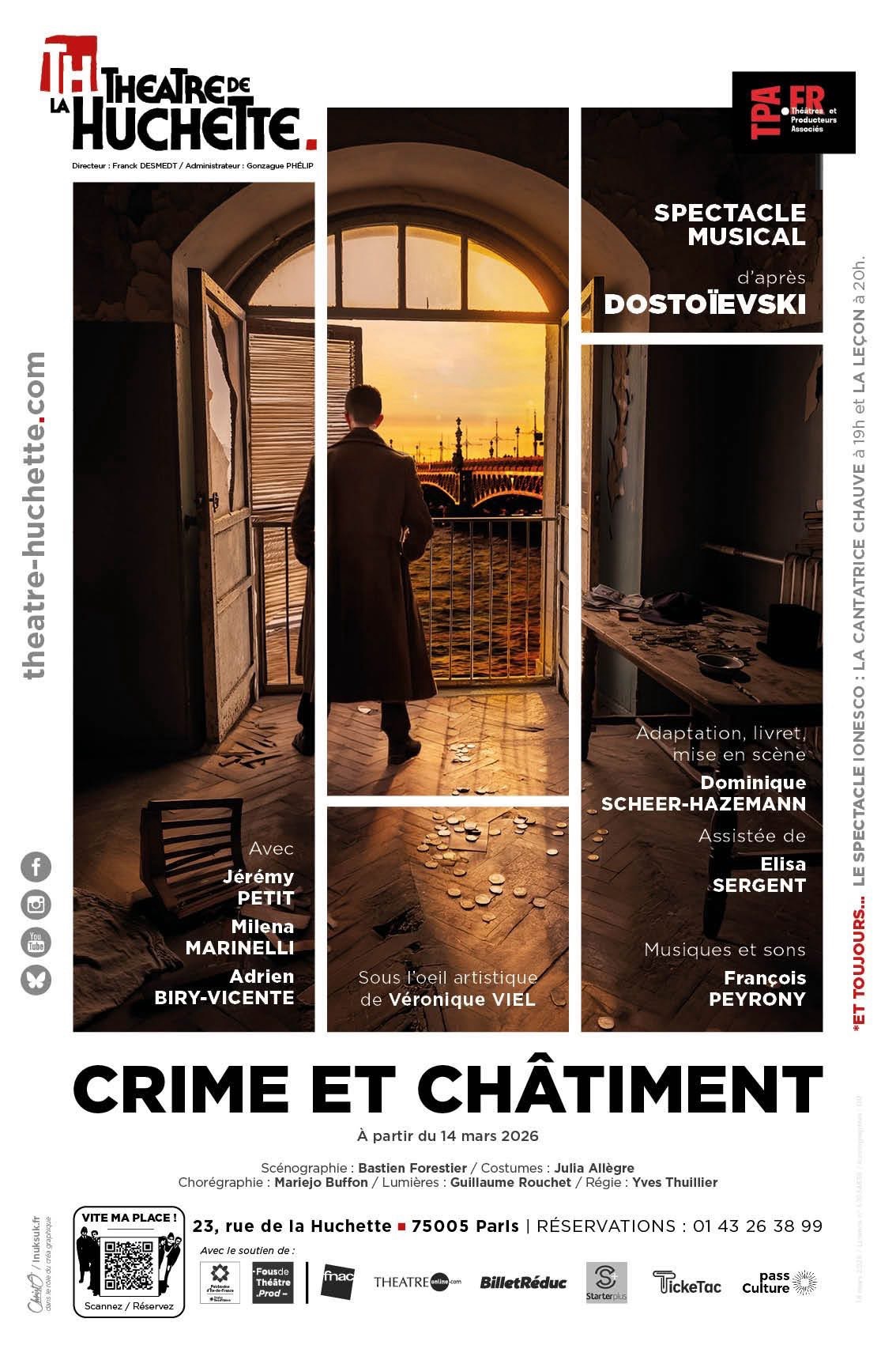 «&nbsp;Crime et Châtiment&nbsp;» au Théâtre de La Huchette