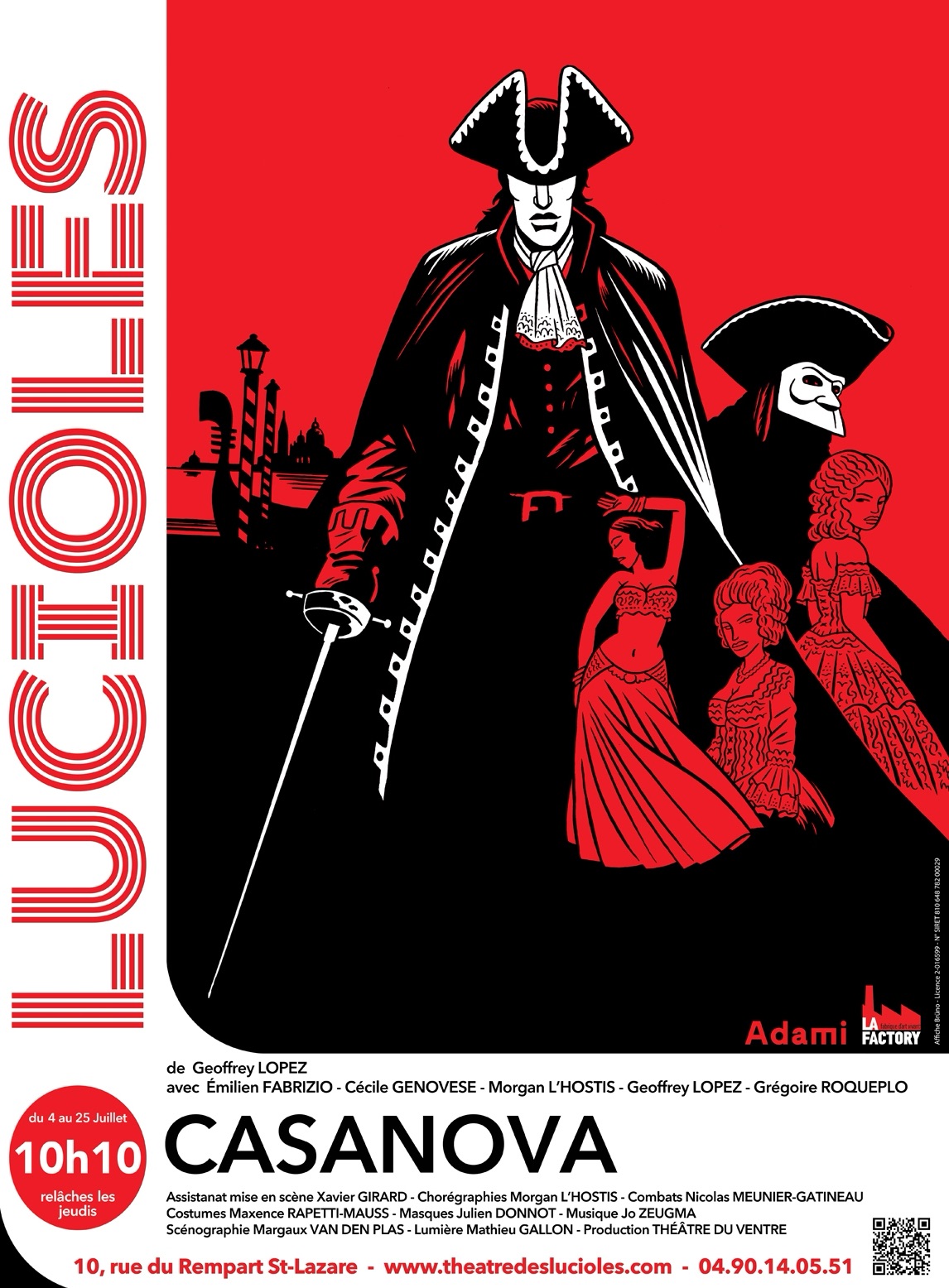 «&nbsp;Casanova&nbsp;» au Théâtre des Lucioles